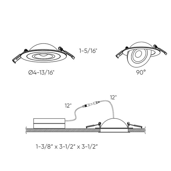 4 Inch Flat Recessed LED Gimbal Light